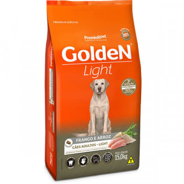 Ração Premier Pet Golden Cães Adultos  Light Frango e Arroz  - 15kg